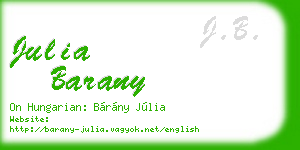 julia barany business card